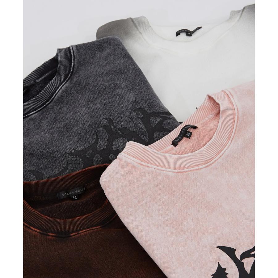 トレーナー メンズ レディース グランジ加工 裏毛 クルーネック スウェット セットアップ アメカジ カジュアル スケーター ストリート 古着MIX 韓国ファッション | improves | 21