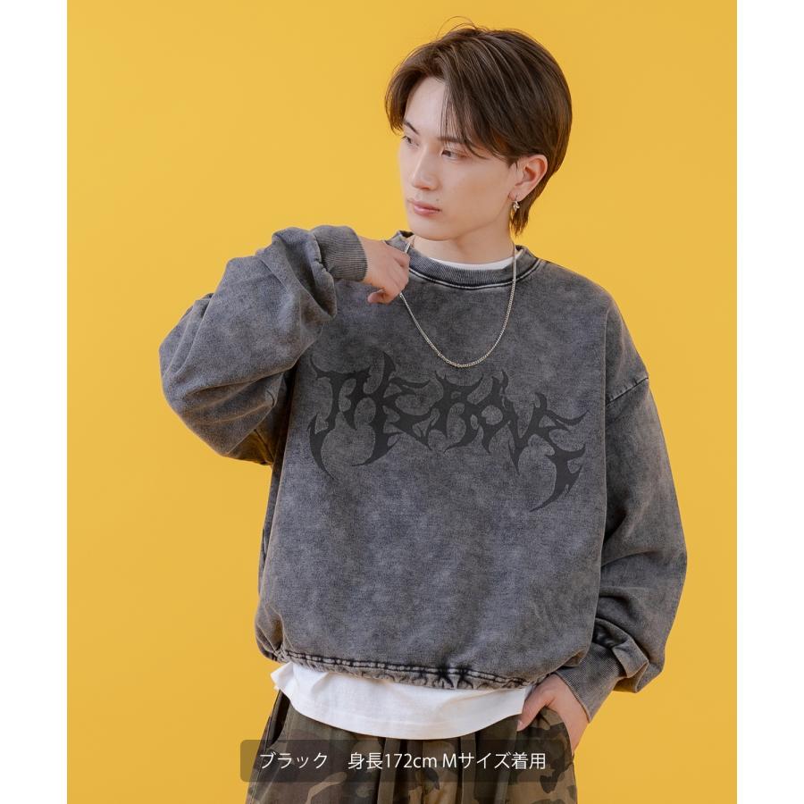 トレーナー メンズ レディース グランジ加工 裏毛 クルーネック スウェット セットアップ アメカジ カジュアル スケーター ストリート 古着MIX 韓国ファッション | improves | 05