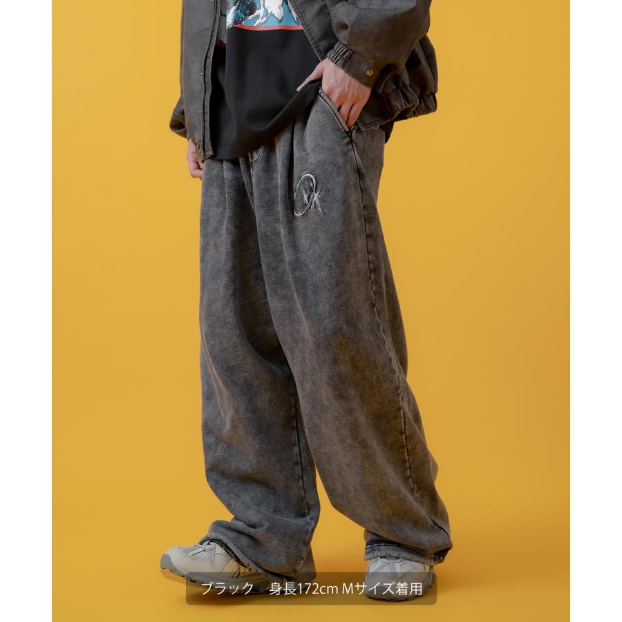 スウェットパンツ メンズ レディース グランジ加工 裏毛 タックパンツ ワイドパンツ アメカジ カジュアル スケーター ストリート 古着MIX 韓国 | improves | 11
