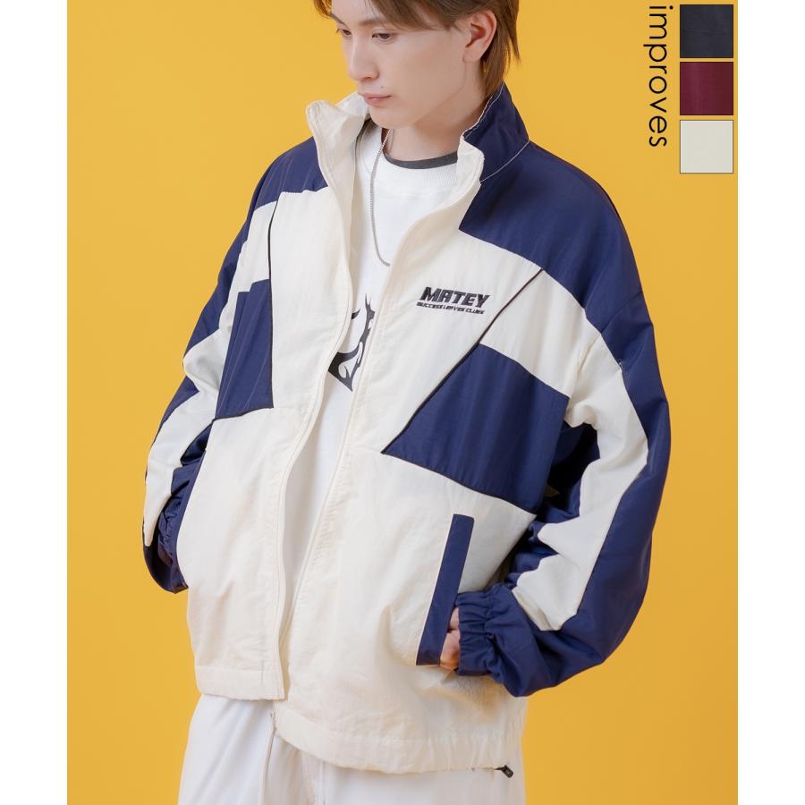 ナイロンブルゾン メンズ 切り替え フルジップブルゾン カジュアル アメカジ ストリート スケーター ストリート古着MIX 韓国 | improves