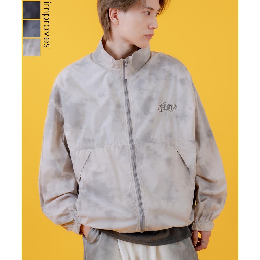 ナイロンジャケット メンズ レディース 切り替え フルジップ ブルゾン ナイロン タイダイ柄 カジュアル アメカジ ストリート スケーター ストリート古着MIX 韓国 | improves