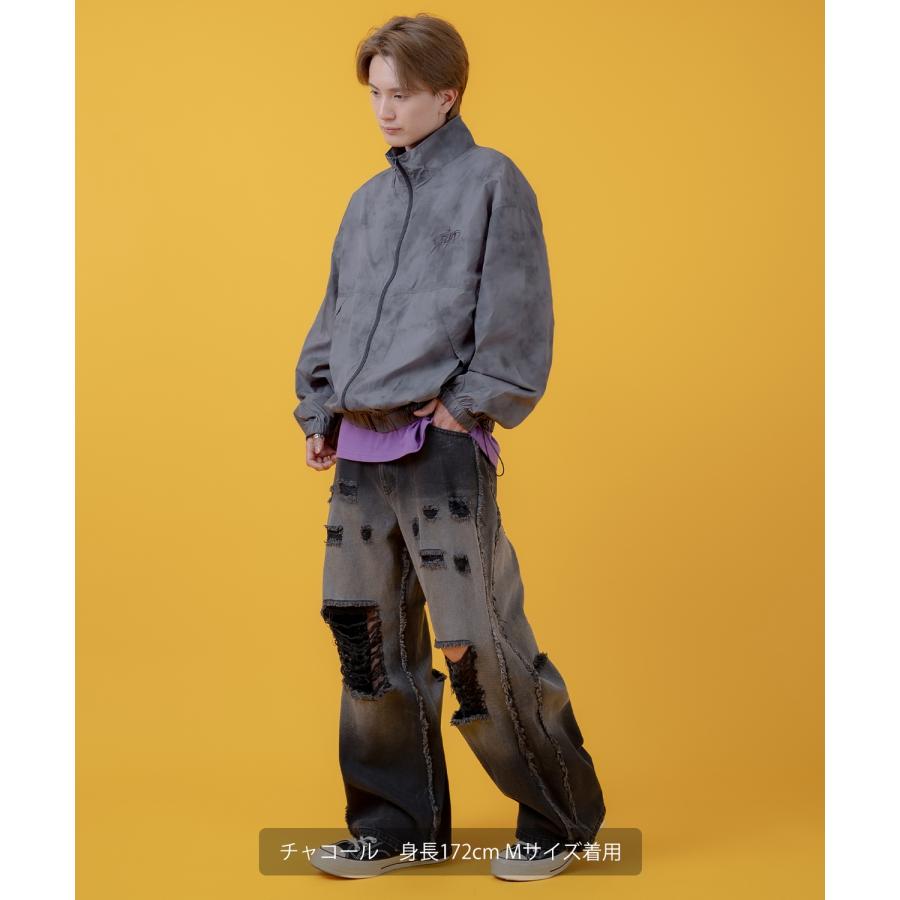 ナイロンジャケット メンズ レディース 切り替え フルジップ ブルゾン ナイロン タイダイ柄 カジュアル アメカジ ストリート スケーター ストリート古着MIX 韓国 | improves | 14