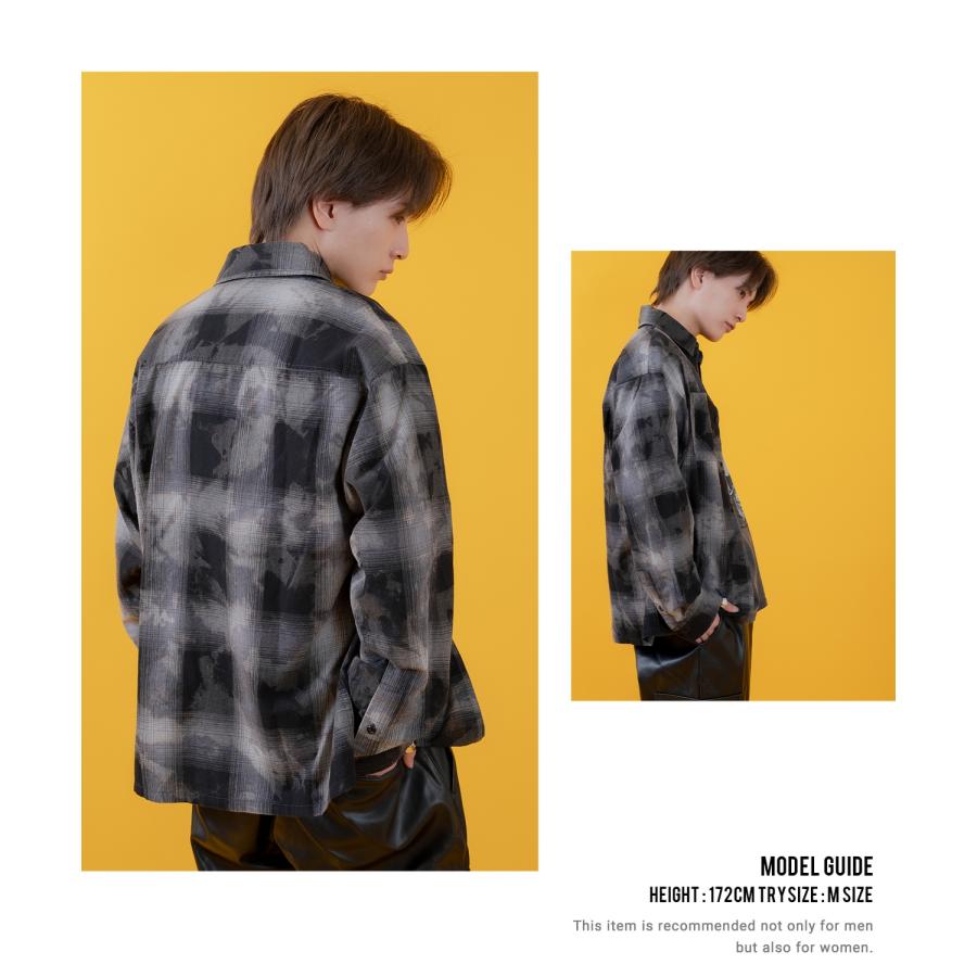 長袖シャツ メンズ レディース チェックシャツ ビッグサイズ オーバーサイズ 大きめ アメカジ カジュアル スケーター ストリート 古着MIX 韓国ファッション | improves | 17