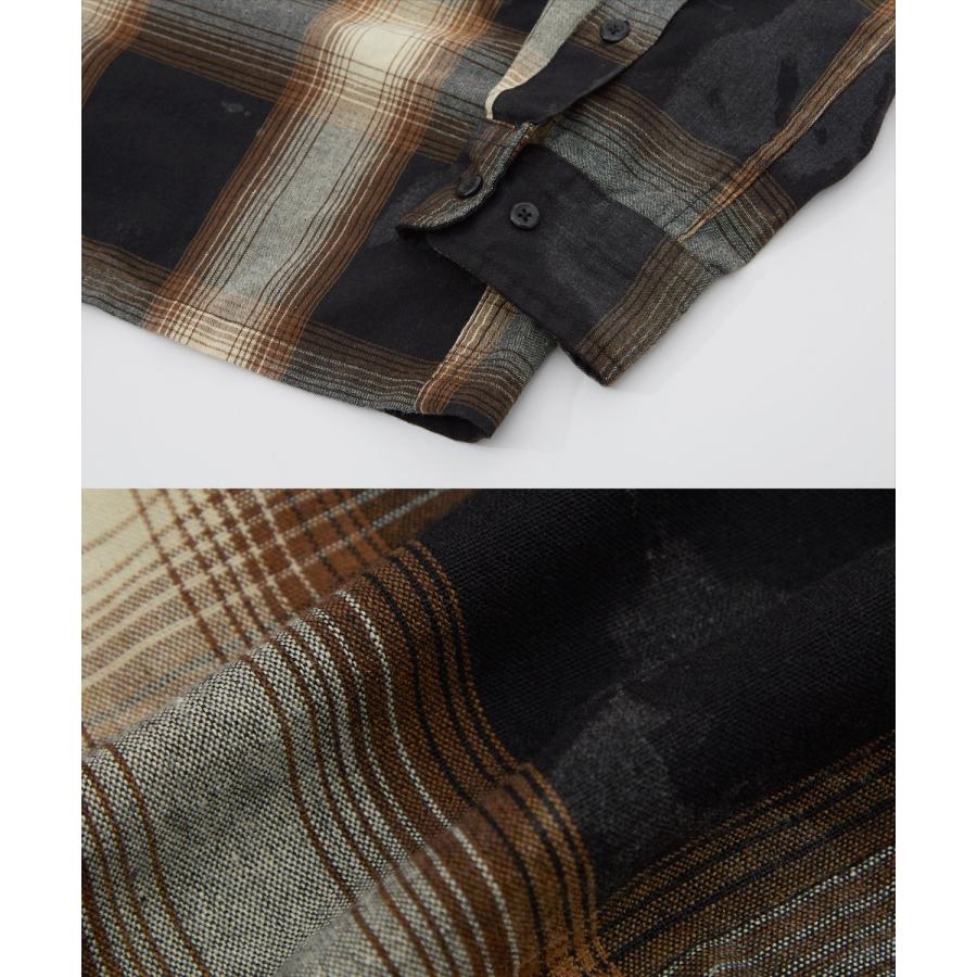 長袖シャツ メンズ レディース チェックシャツ ビッグサイズ オーバーサイズ 大きめ アメカジ カジュアル スケーター ストリート 古着MIX 韓国ファッション | improves | 23