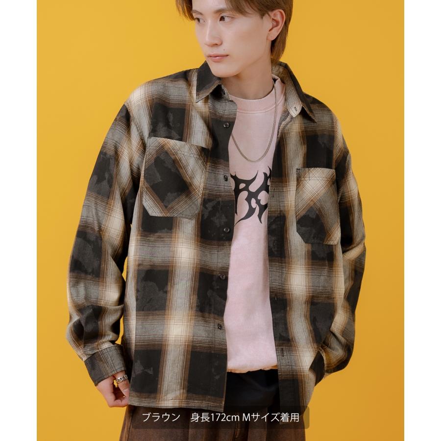 長袖シャツ メンズ レディース チェックシャツ ビッグサイズ オーバーサイズ 大きめ アメカジ カジュアル スケーター ストリート 古着MIX 韓国ファッション | improves | 11