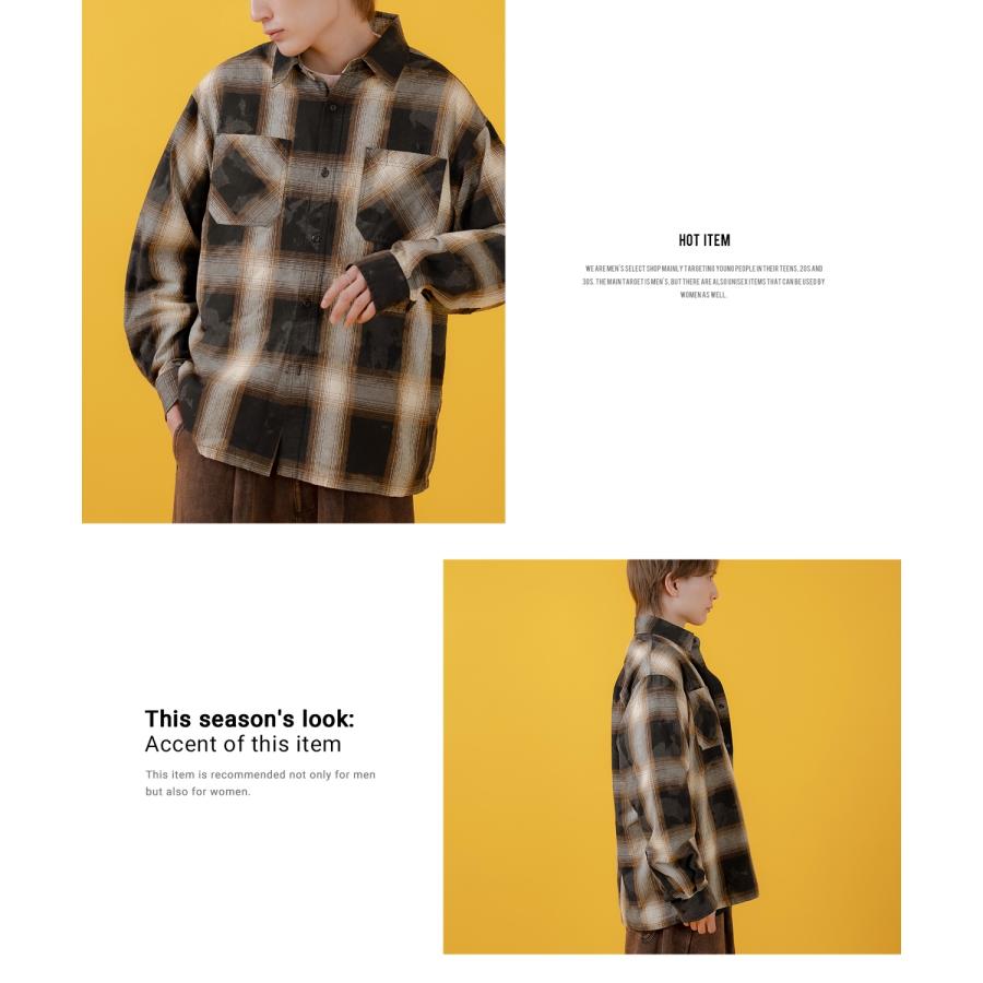 長袖シャツ メンズ レディース チェックシャツ ビッグサイズ オーバーサイズ 大きめ アメカジ カジュアル スケーター ストリート 古着MIX 韓国ファッション | improves | 12