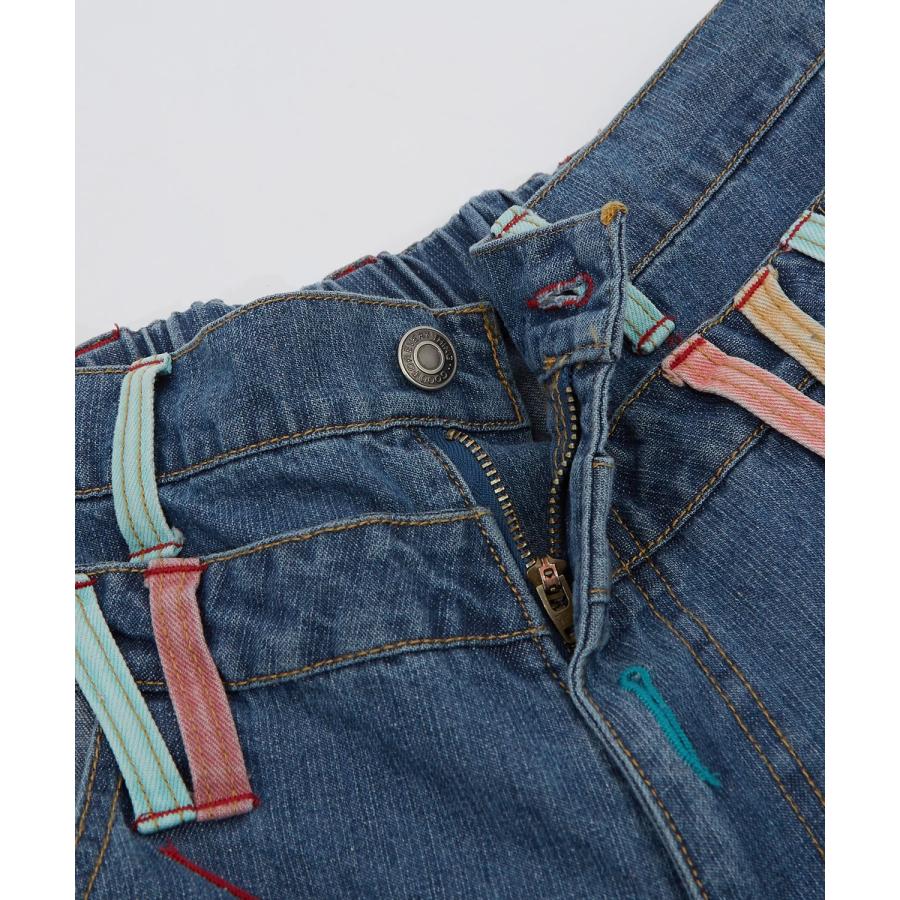 デニムパンツ メンズ アメカジ カジュアル  ダブルウエス ト デザインパンツ バギーパンツ ワイドパンツ スケーター ストリート 古着MIX 韓国 | improves | 14