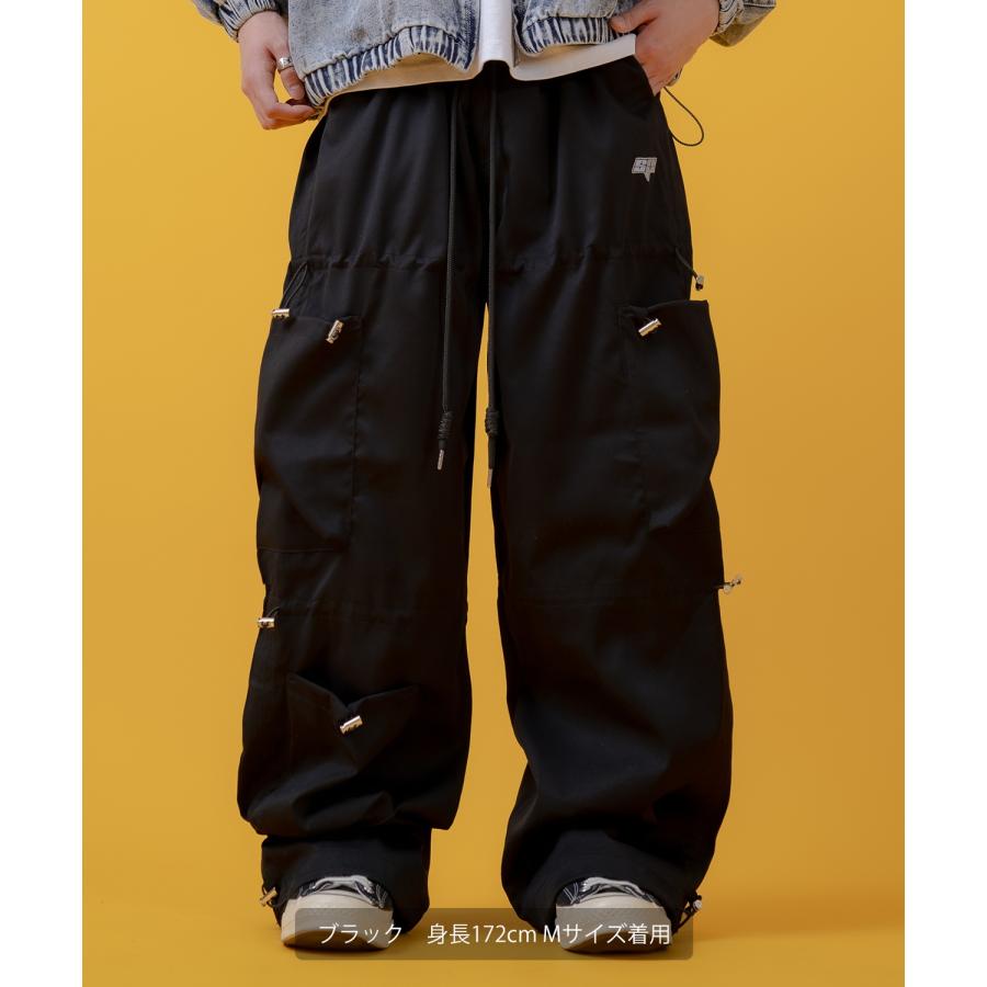 カーゴパンツ メンズ コード使い デザインパンツ ワイドパンツ ミリタリーパンツ ワークパンツ アメカジ カジュアル スケーター ストリート 古着MIX 韓国 | improves | 03
