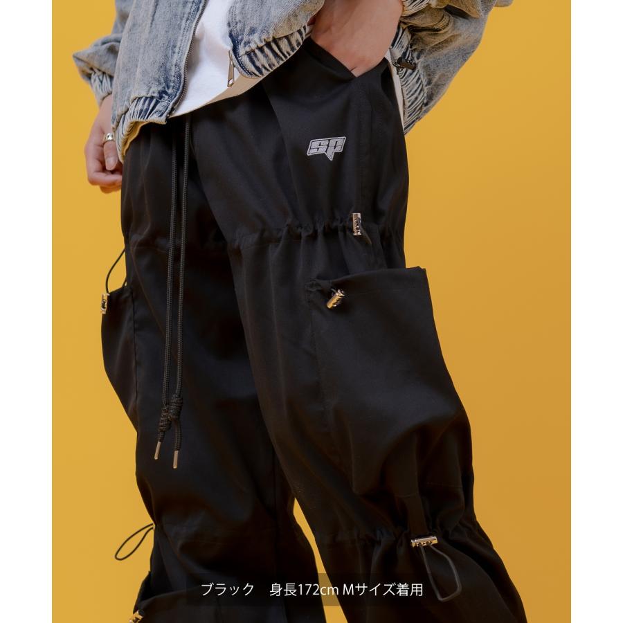 カーゴパンツ メンズ コード使い デザインパンツ ワイドパンツ ミリタリーパンツ ワークパンツ アメカジ カジュアル スケーター ストリート 古着MIX 韓国 | improves | 05