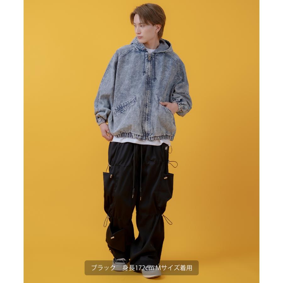 カーゴパンツ メンズ コード使い デザインパンツ ワイドパンツ ミリタリーパンツ ワークパンツ アメカジ カジュアル スケーター ストリート 古着MIX 韓国 | improves | 08