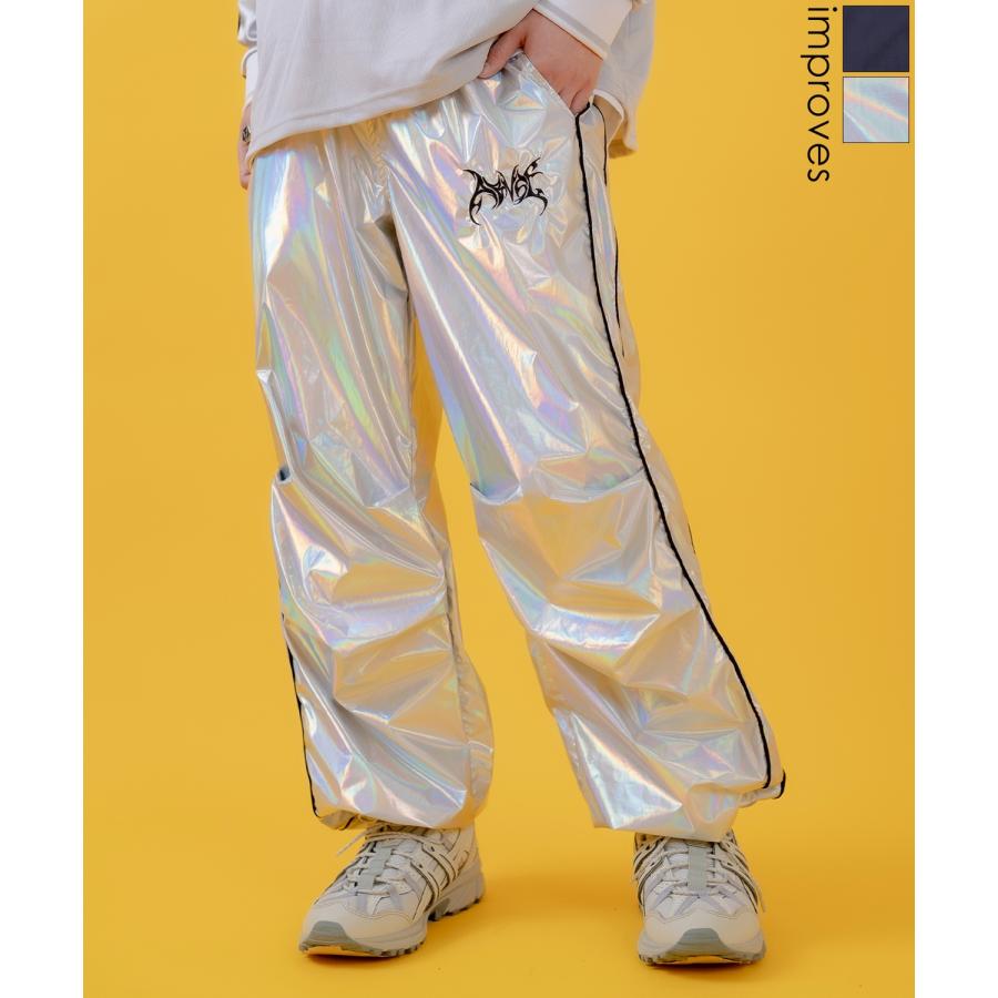 ジョガーパンツ メンズ レディース メタリックシャイニーサイバーパンツ ワイドパンツ カジュアル スケーター ストリート 古着MIX 韓国ファッション | improves