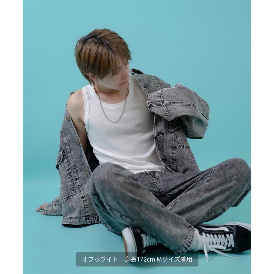 Tシャツ メンズ レディース ノースリーブ タンクトップ ロング カジュアル アメカジ ストリート スケーター 古着MIX 韓国ファッション | improves | 06