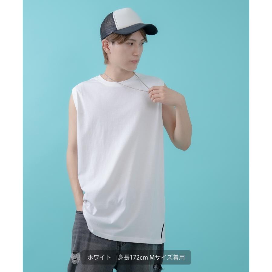 Tシャツ メンズ レディース ノースリーブ タンクトップ ロング カジュアル アメカジ ストリート スケーター 古着MIX 韓国ファッション | improves | 04