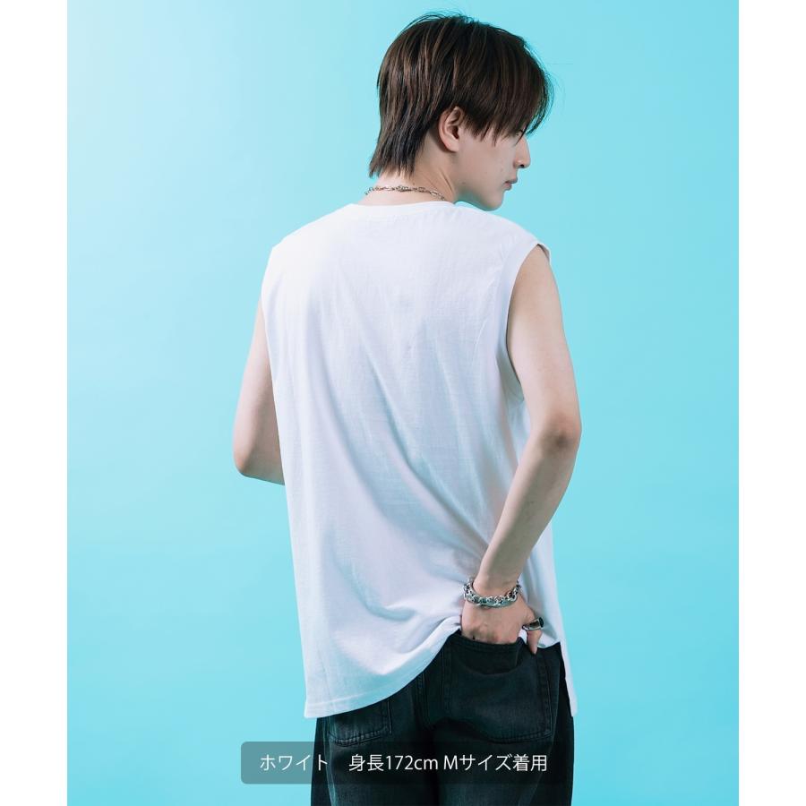 Tシャツ メンズ レディース ノースリーブ タンクトップ ロング カジュアル アメカジ ストリート スケーター 古着MIX 韓国ファッション | improves | 07