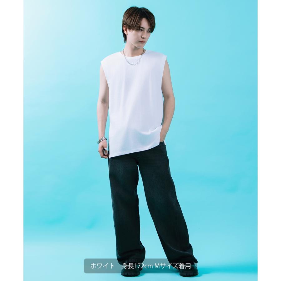 Tシャツ メンズ レディース ノースリーブ タンクトップ ロング カジュアル アメカジ ストリート スケーター 古着MIX 韓国ファッション | improves | 08