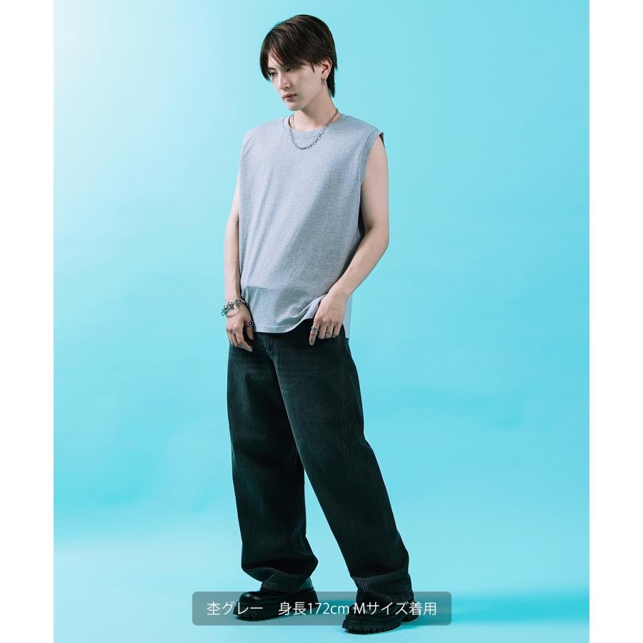 Tシャツ メンズ レディース ノースリーブ タンクトップ ロング カジュアル アメカジ ストリート スケーター 古着MIX 韓国ファッション | improves | 11