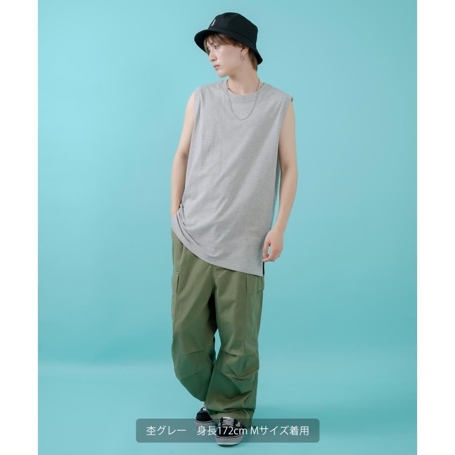 Tシャツ メンズ レディース ノースリーブ タンクトップ ロング カジュアル アメカジ ストリート スケーター 古着MIX 韓国ファッション | improves | 12