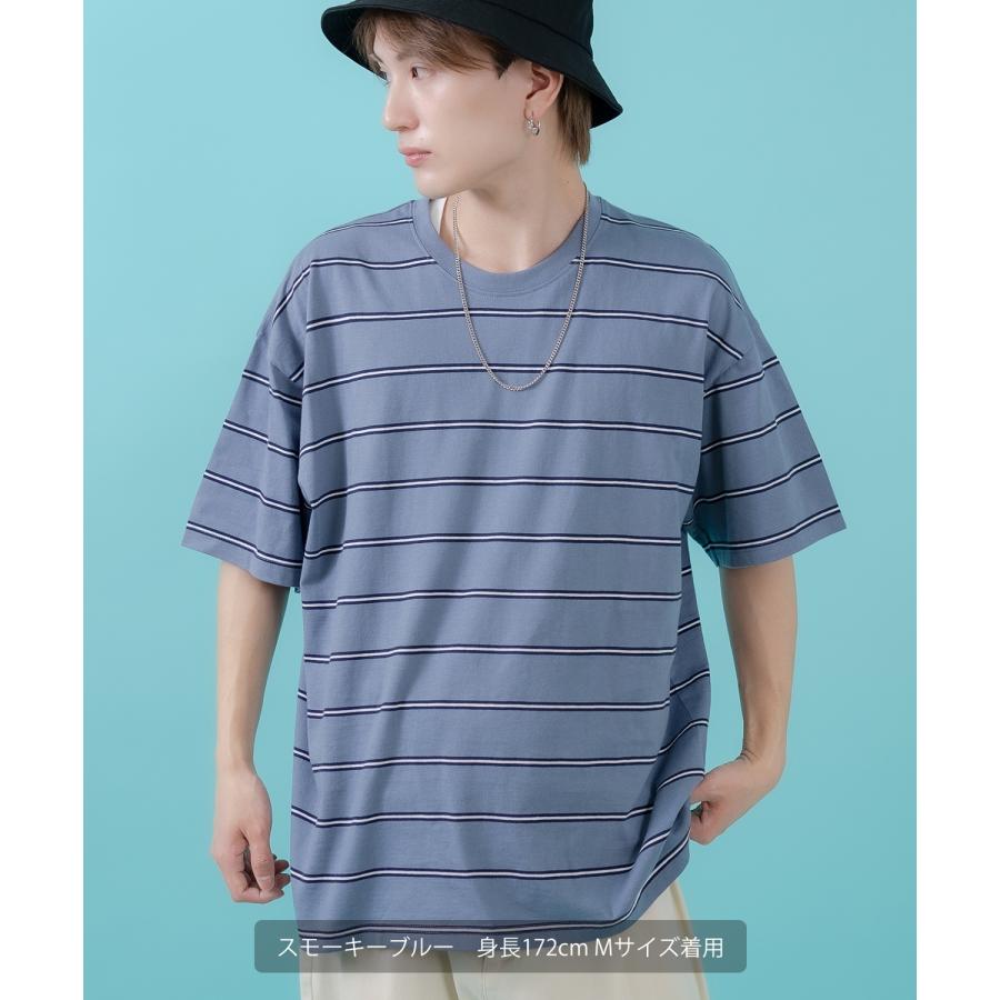 Tシャツ メンズ レディース シンプル マルチ ボーダートップス ルーズフィット カジュアル アメカジ ストリート スケーター 古着MIX 韓国ファッション | improves | 16