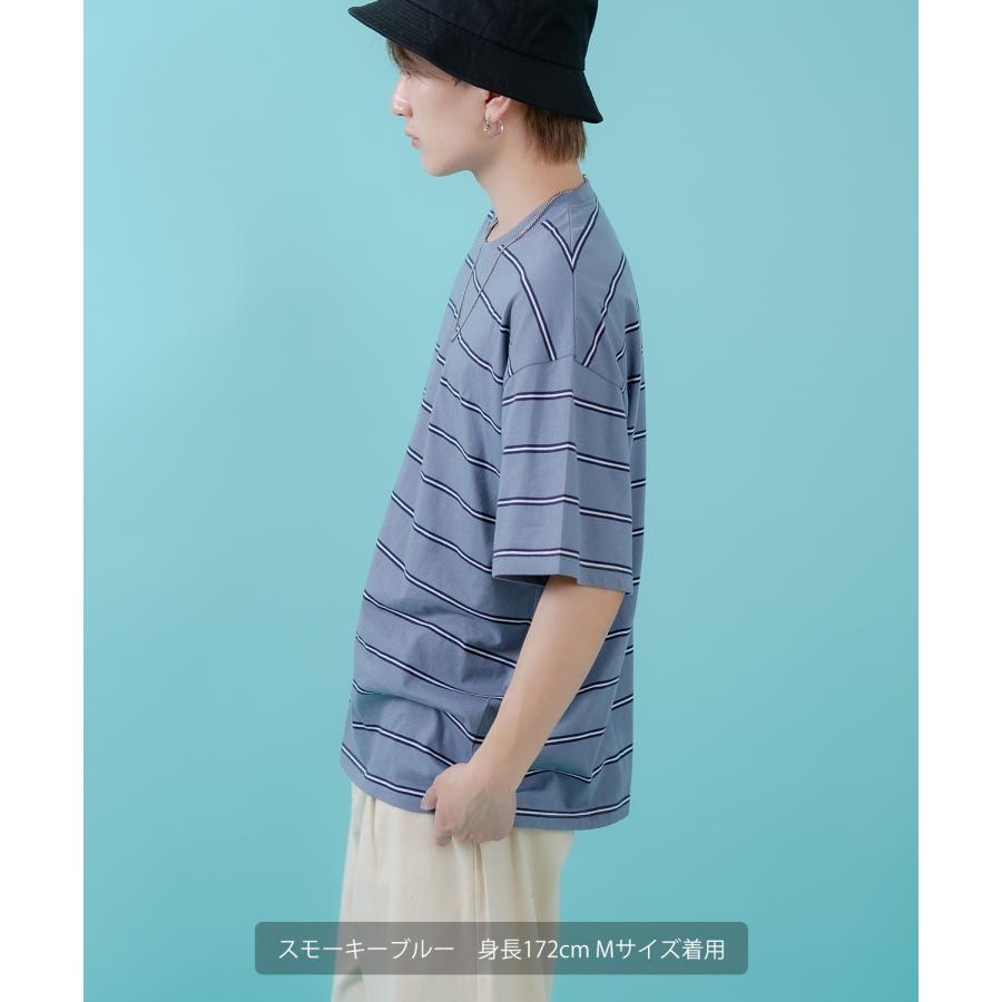 Tシャツ メンズ レディース シンプル マルチ ボーダートップス ルーズフィット カジュアル アメカジ ストリート スケーター 古着MIX 韓国ファッション | improves | 17