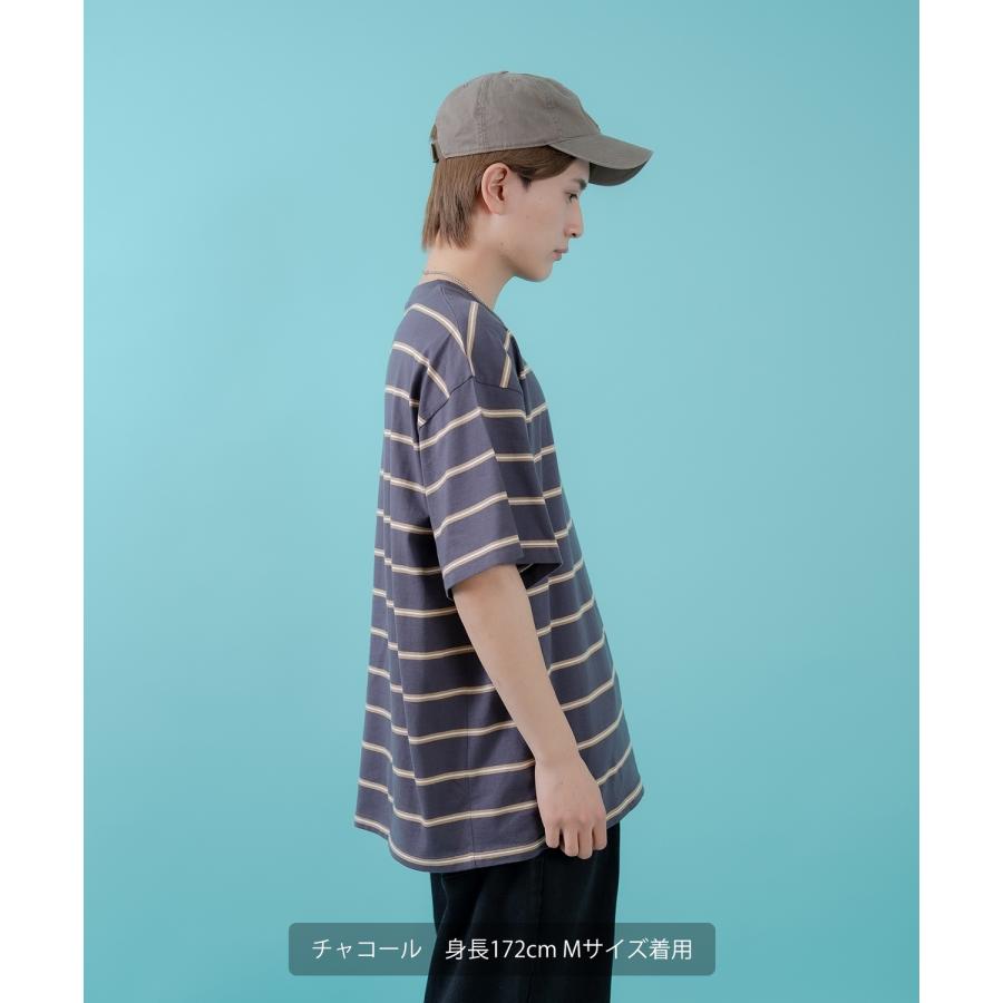 Tシャツ メンズ レディース シンプル マルチ ボーダートップス ルーズフィット カジュアル アメカジ ストリート スケーター 古着MIX 韓国ファッション | improves | 23