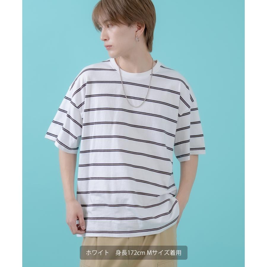 Tシャツ メンズ レディース シンプル マルチ ボーダートップス ルーズフィット カジュアル アメカジ ストリート スケーター 古着MIX 韓国ファッション | improves | 07