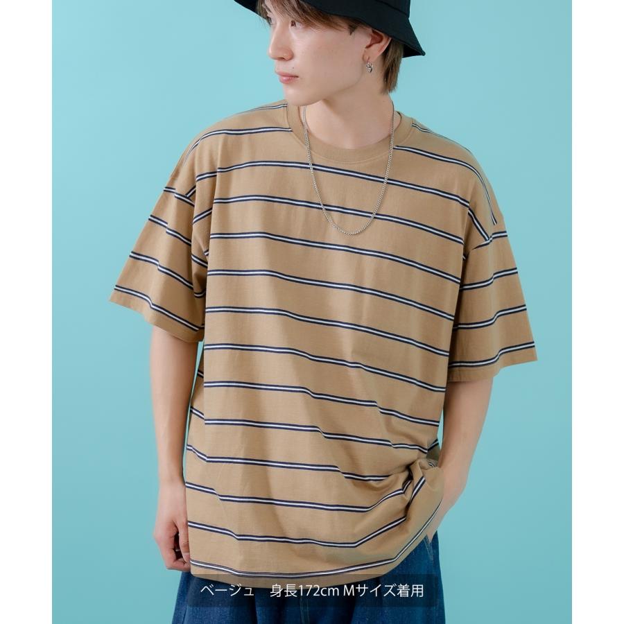 Tシャツ メンズ レディース シンプル マルチ ボーダートップス ルーズフィット カジュアル アメカジ ストリート スケーター 古着MIX 韓国ファッション | improves | 10