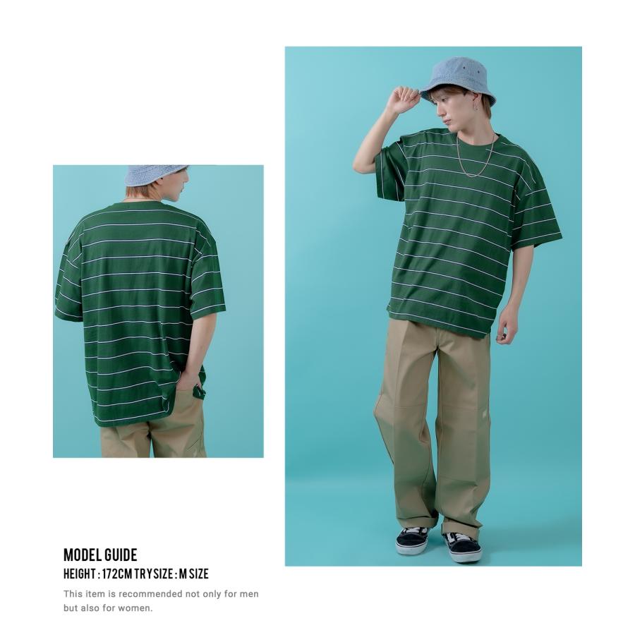 Tシャツ メンズ レディース シンプル マルチ ボーダートップス ルーズフィット カジュアル アメカジ ストリート スケーター 古着MIX 韓国ファッション | improves | 15