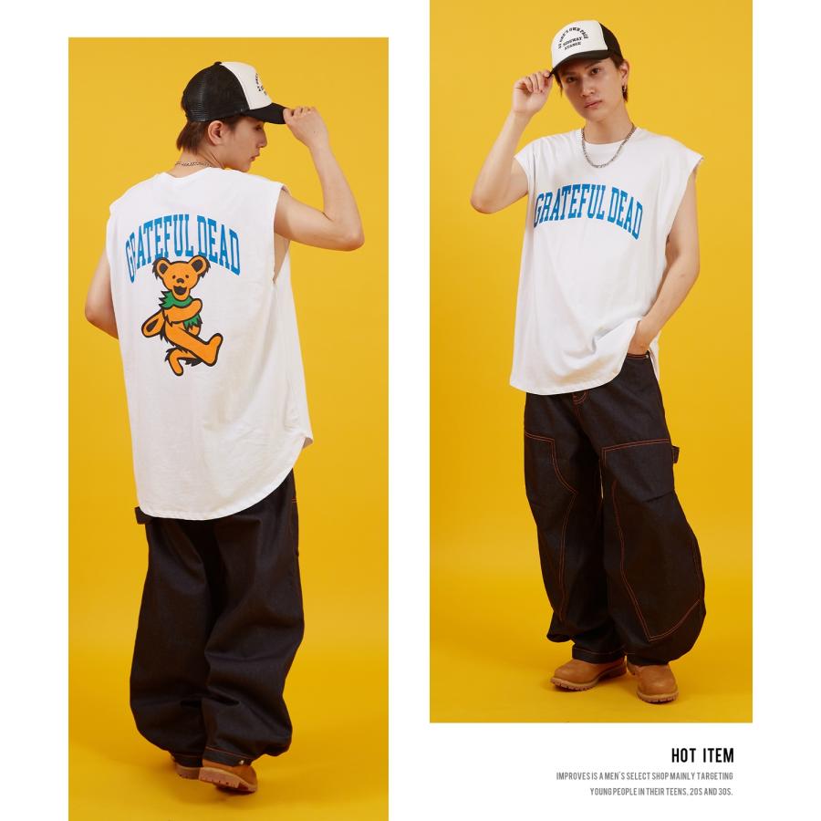 Tシャツ メンズ レディース GRATEFUL DEAT キャラクター トップス ノースリーブ ルーズフィット ゆったり カジュアル アメカジ ストリート スケーター 古着MIX | improves | 08