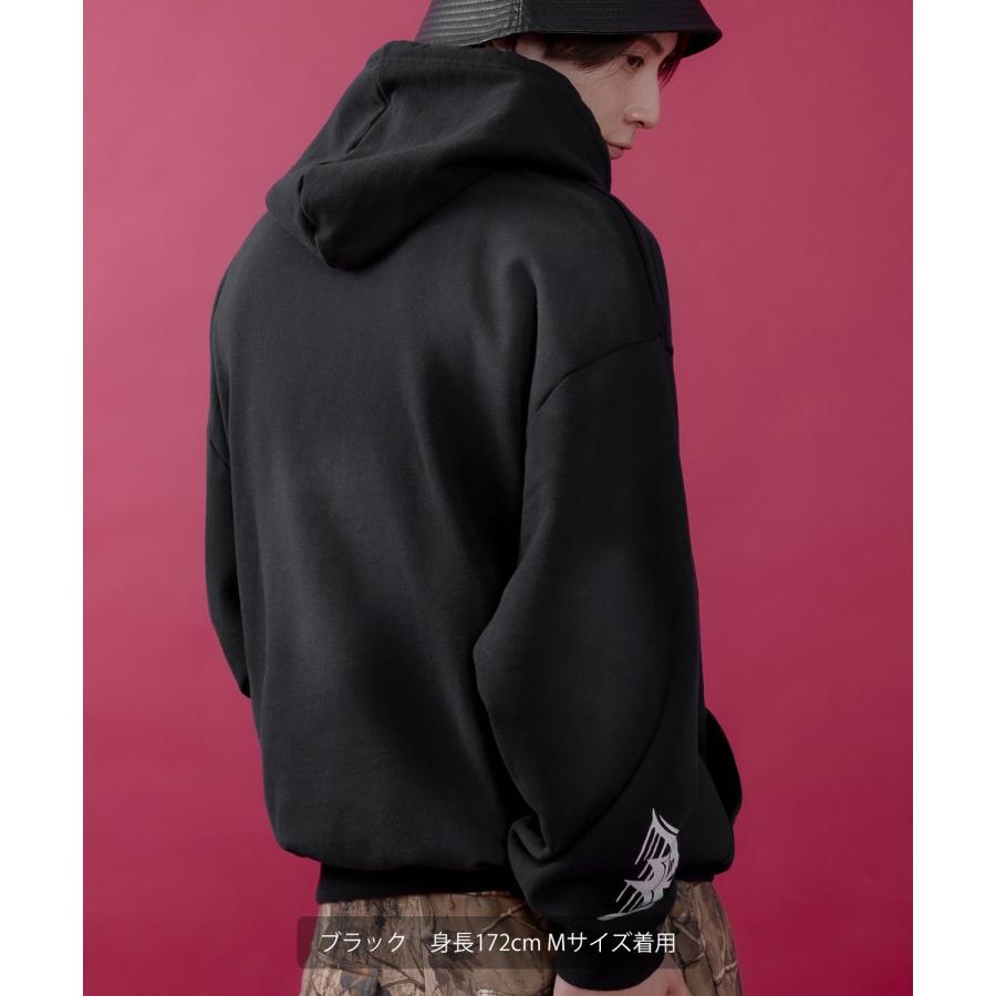 パーカー メンズ レディース スプレー加工 裏毛 プルパーカー スウェット セットアップ アメカジ カジュアル スケーター ストリート 古着MIX 韓国 | improves | 07