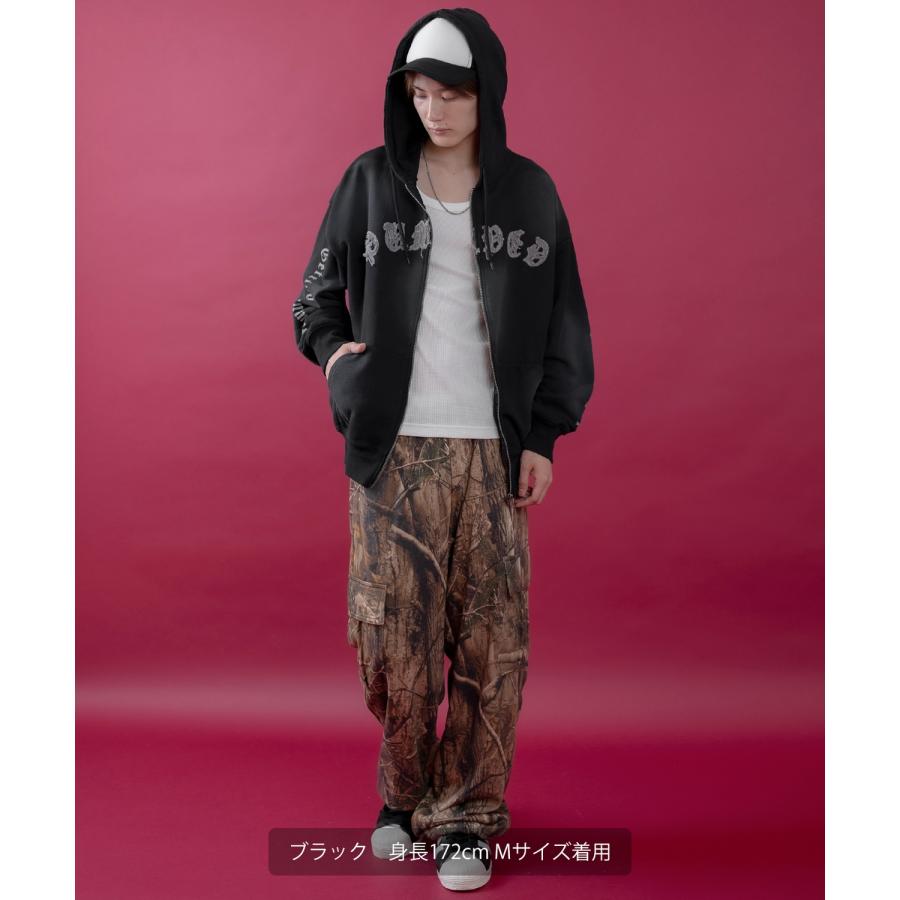 パーカー メンズ レディース フリンジ加工 裏毛  ジップパーカー スウェット アメカジ カジュアル スケーター ストリート 古着MIX 韓国ファッション | improves | 14