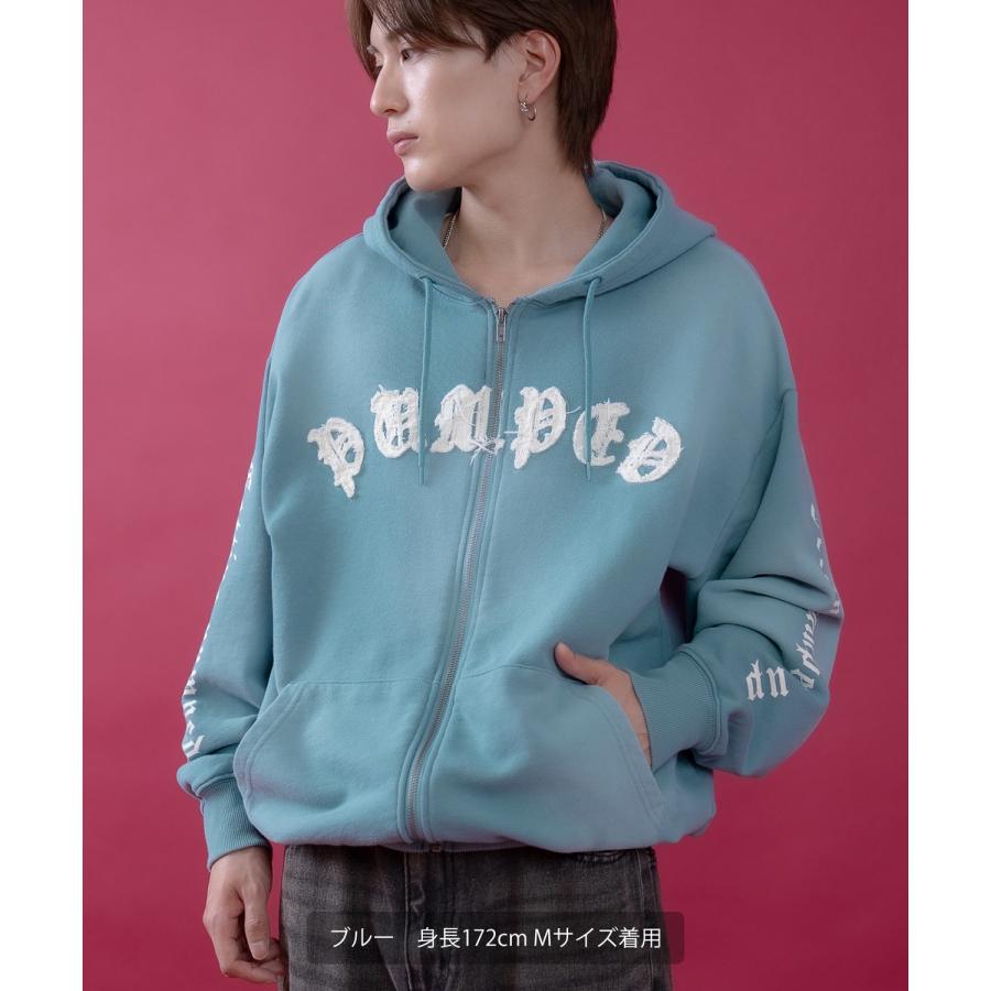 パーカー メンズ レディース フリンジ加工 裏毛  ジップパーカー スウェット アメカジ カジュアル スケーター ストリート 古着MIX 韓国ファッション | improves | 05