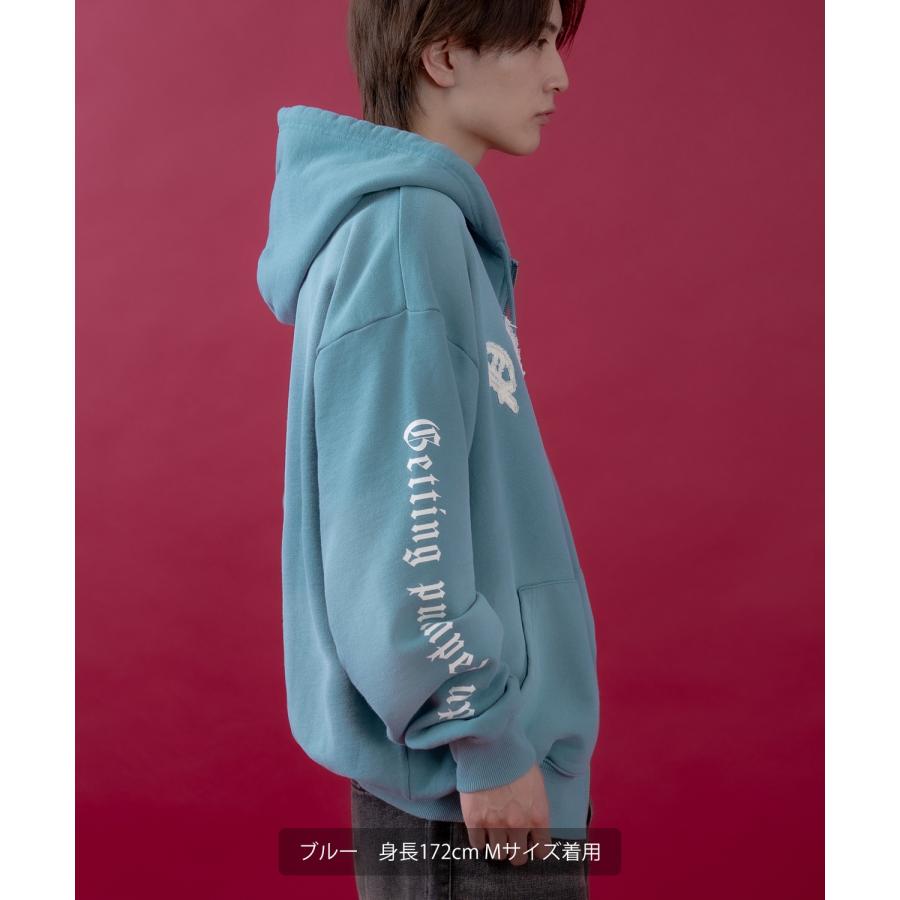 パーカー メンズ レディース フリンジ加工 裏毛  ジップパーカー スウェット アメカジ カジュアル スケーター ストリート 古着MIX 韓国ファッション | improves | 06