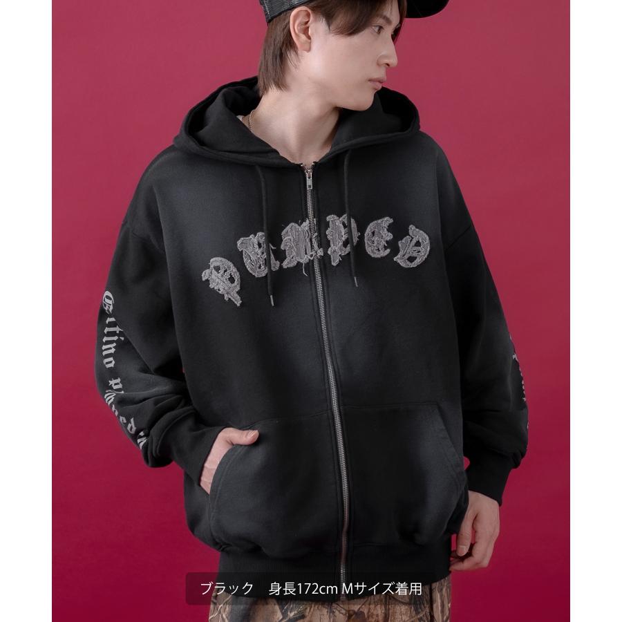 パーカー メンズ レディース フリンジ加工 裏毛  ジップパーカー スウェット アメカジ カジュアル スケーター ストリート 古着MIX 韓国ファッション | improves | 10