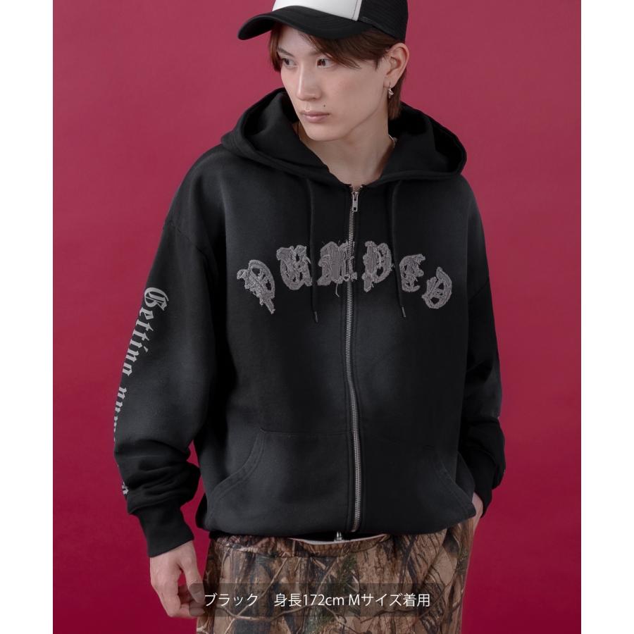 パーカー メンズ レディース フリンジ加工 裏毛  ジップパーカー スウェット アメカジ カジュアル スケーター ストリート 古着MIX 韓国ファッション | improves | 11