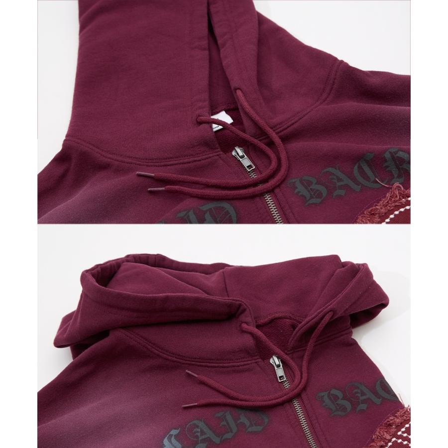 パーカー メンズ レディース フリンジ加工 裏毛  ジップパーカー バタフライ スウェット アメカジ カジュアル スケーター ストリート 古着MIX 韓国ファッション | improves | 20