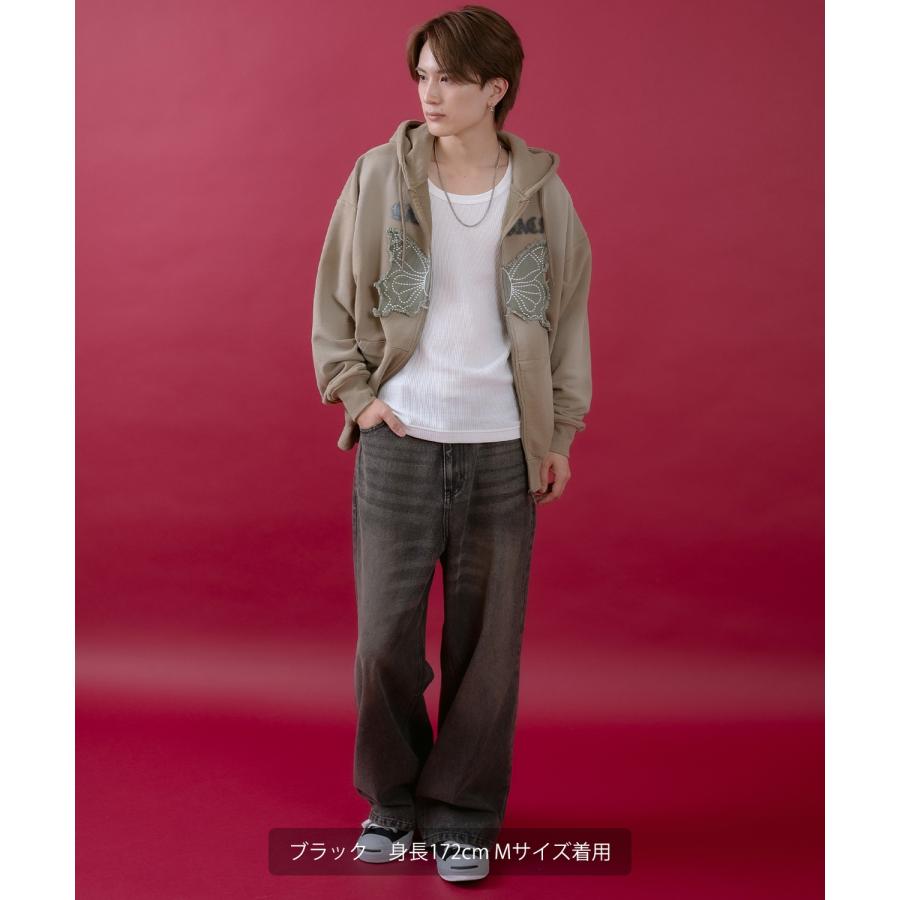 デニムパンツ メンズ レディース  バギーパンツ ビンテージ風 ジーンズ ワイドパンツ アメカジ カジュアル ストリート スケーター 韓国ファッション 古着 | improves | 15