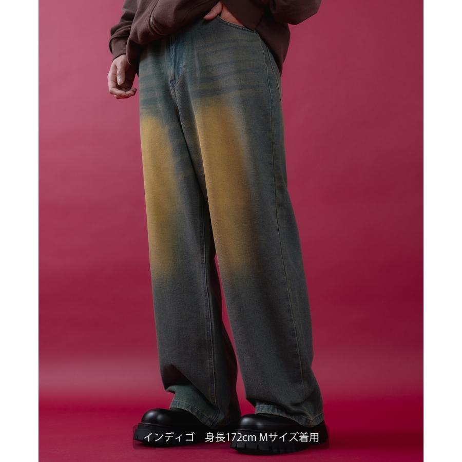デニムパンツ メンズ レディース  バギーパンツ ビンテージ風 ジーンズ ワイドパンツ アメカジ カジュアル ストリート スケーター 韓国ファッション 古着 | improves | 04