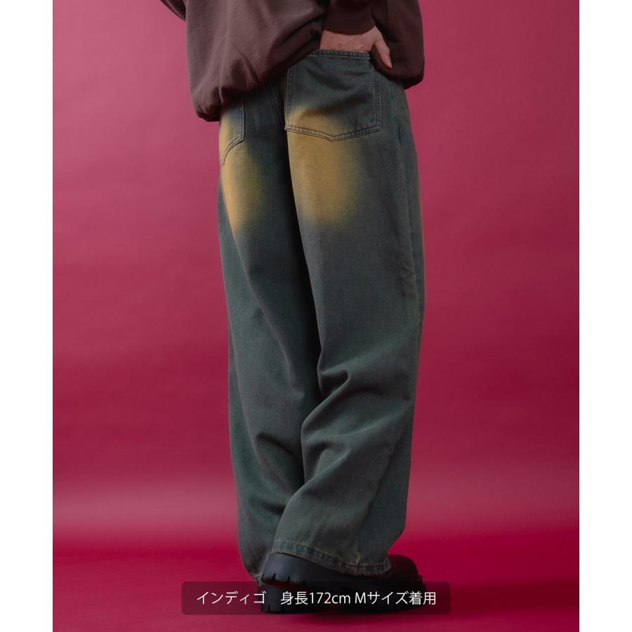 デニムパンツ メンズ レディース  バギーパンツ ビンテージ風 ジーンズ ワイドパンツ アメカジ カジュアル ストリート スケーター 韓国ファッション 古着 | improves | 06