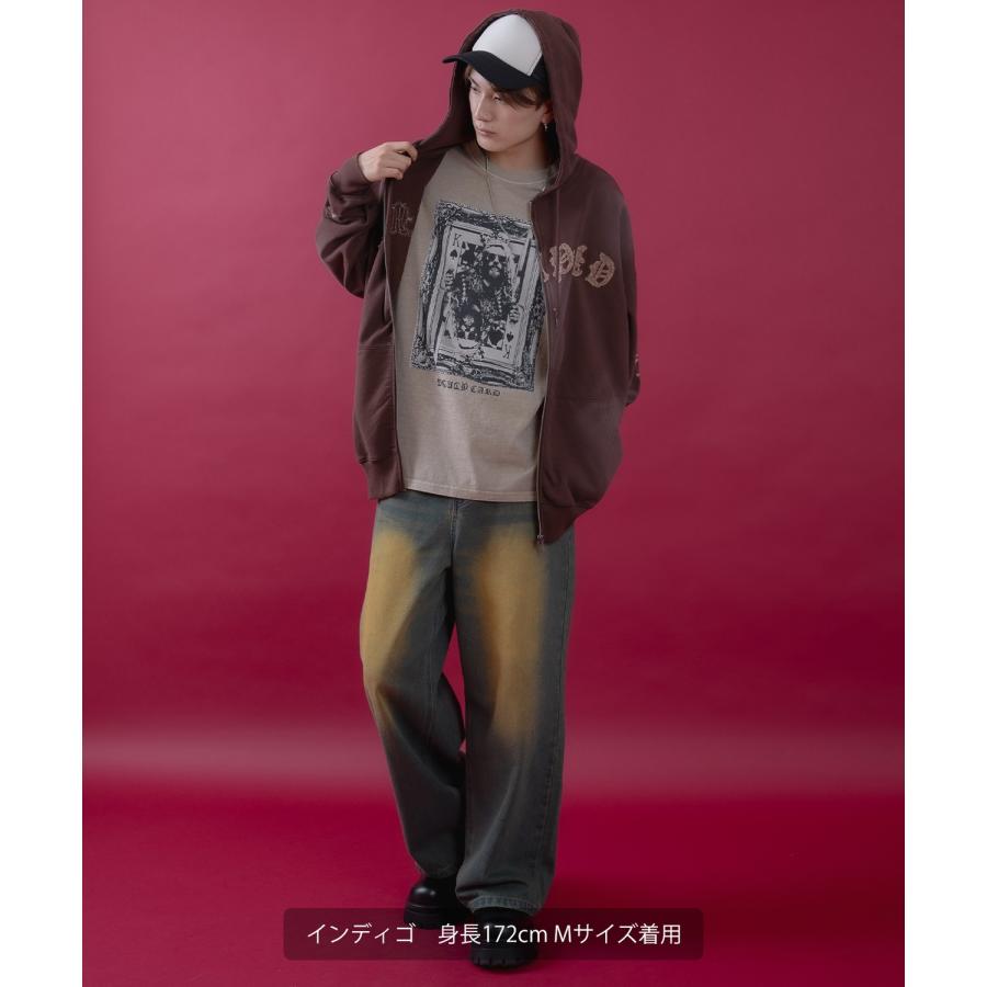 デニムパンツ メンズ レディース  バギーパンツ ビンテージ風 ジーンズ ワイドパンツ アメカジ カジュアル ストリート スケーター 韓国ファッション 古着 | improves | 07