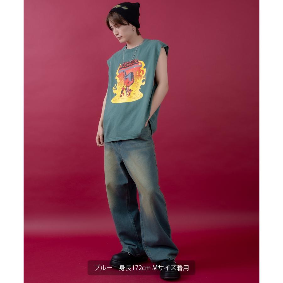 デニムパンツ メンズ レディース  バギーパンツ ビンテージ風 ジーンズ ワイドパンツ アメカジ カジュアル ストリート スケーター 韓国ファッション 古着 | improves | 11