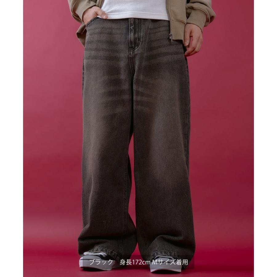 デニムパンツ メンズ レディース  バギーパンツ ビンテージ風 ジーンズ ワイドパンツ アメカジ カジュアル ストリート スケーター 韓国ファッション 古着 | improves | 12