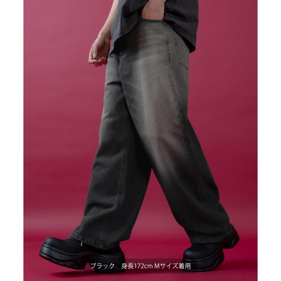 デニムパンツ メンズ レディース  バギーパンツ ビンテージ風 ジーンズ ワイドパンツ アメカジ カジュアル ストリート スケーター 韓国ファッション 古着 | improves | 13