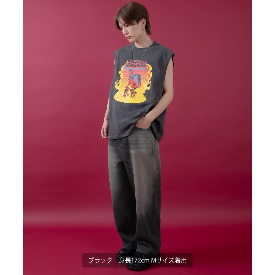 デニムパンツ メンズ レディース  バギーパンツ ビンテージ風 ジーンズ ワイドパンツ アメカジ カジュアル ストリート スケーター 韓国ファッション 古着 | improves | 15