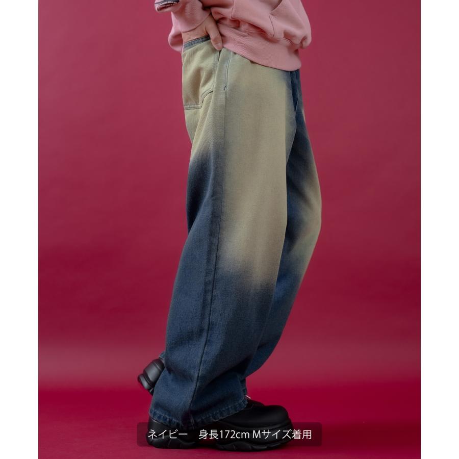 デニムパンツ メンズ レディース  バギーパンツ ビンテージ風 ジーンズ ワイドパンツ アメカジ カジュアル ストリート スケーター 韓国ファッション 古着 | improves | 05