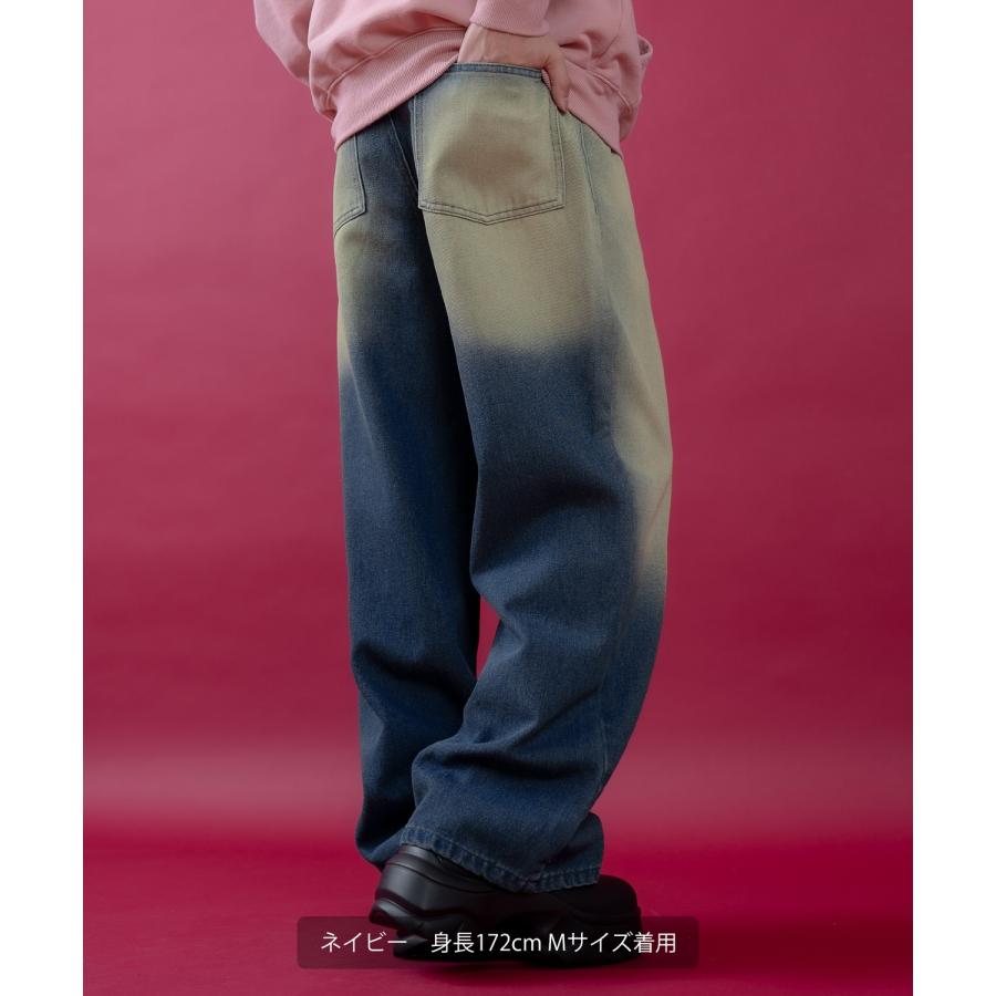 デニムパンツ メンズ レディース  バギーパンツ ビンテージ風 ジーンズ ワイドパンツ アメカジ カジュアル ストリート スケーター 韓国ファッション 古着 | improves | 06