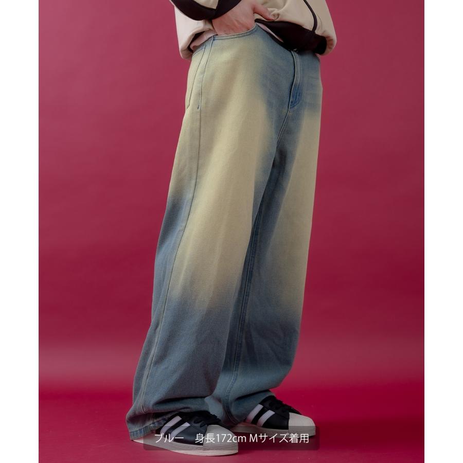 デニムパンツ メンズ レディース  バギーパンツ ビンテージ風 ジーンズ ワイドパンツ アメカジ カジュアル ストリート スケーター 韓国ファッション 古着 | improves | 08