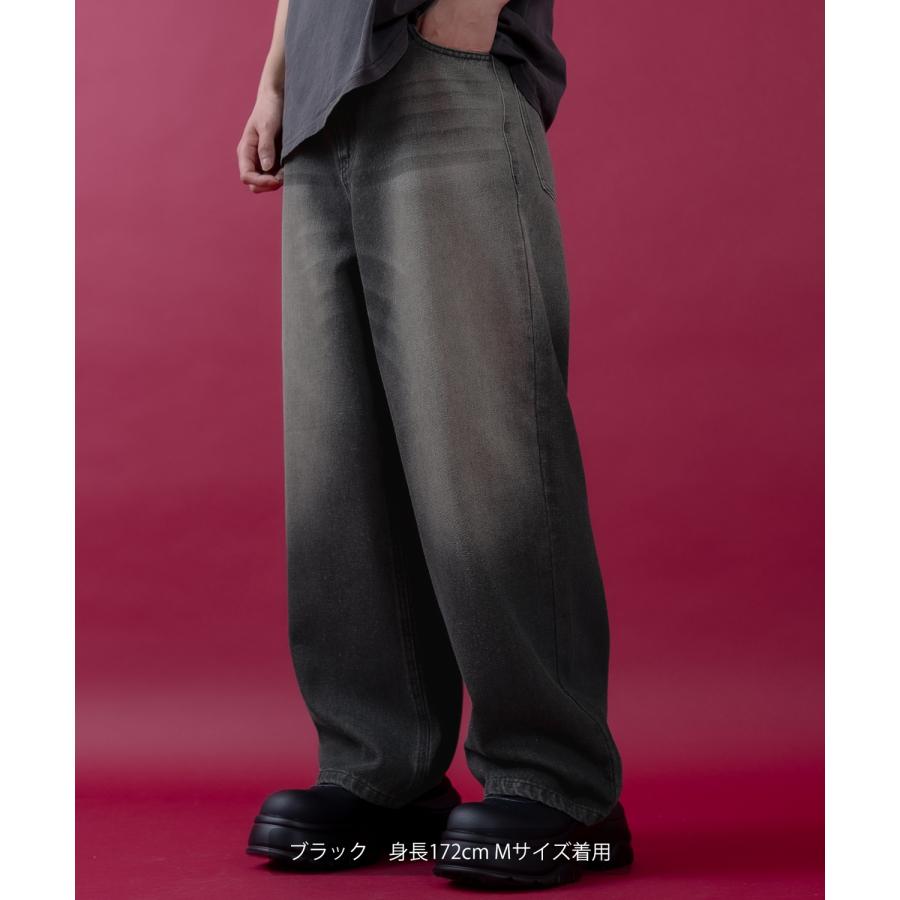 デニムパンツ メンズ レディース  バギーパンツ ビンテージ風 ジーンズ ワイドパンツ アメカジ カジュアル ストリート スケーター 韓国ファッション 古着 | improves | 12