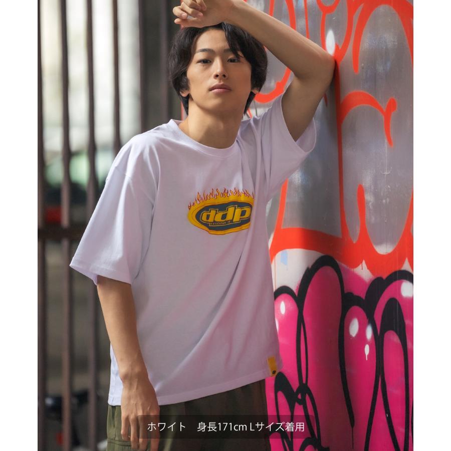 Tシャツ 半袖 カットソー メンズ レディース ddp ディーディーピー フロントプリント オーバルロゴ ボックスシルエット スケーター ストリート メンズライク | improves | 04