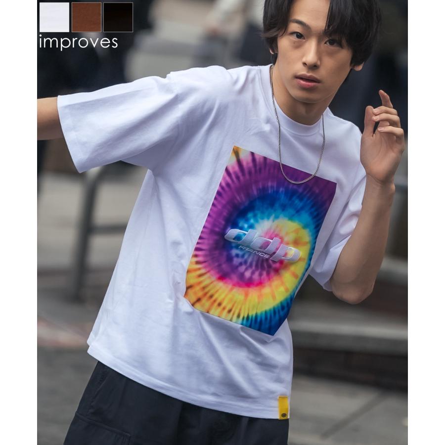 Tシャツ 半袖 カットソー メンズ レディース ddp ディーディーピー フロントプリント タイダイ染 ボックスシルエット スケーター ストリート メンズライク | improves