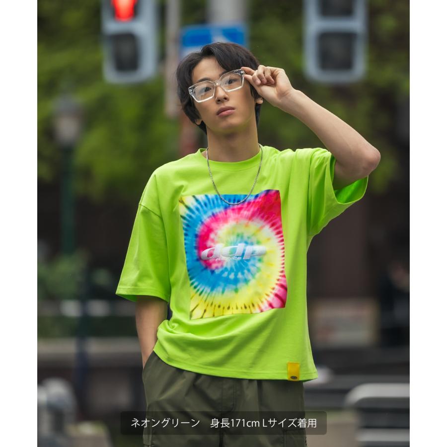 Tシャツ 半袖 カットソー メンズ レディース ddp ディーディーピー フロントプリント タイダイ染 ボックスシルエット スケーター ストリート メンズライク | improves | 09